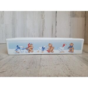 House of Lloyd cracker cookies serving dish Teddy bear goose Xmas vintage